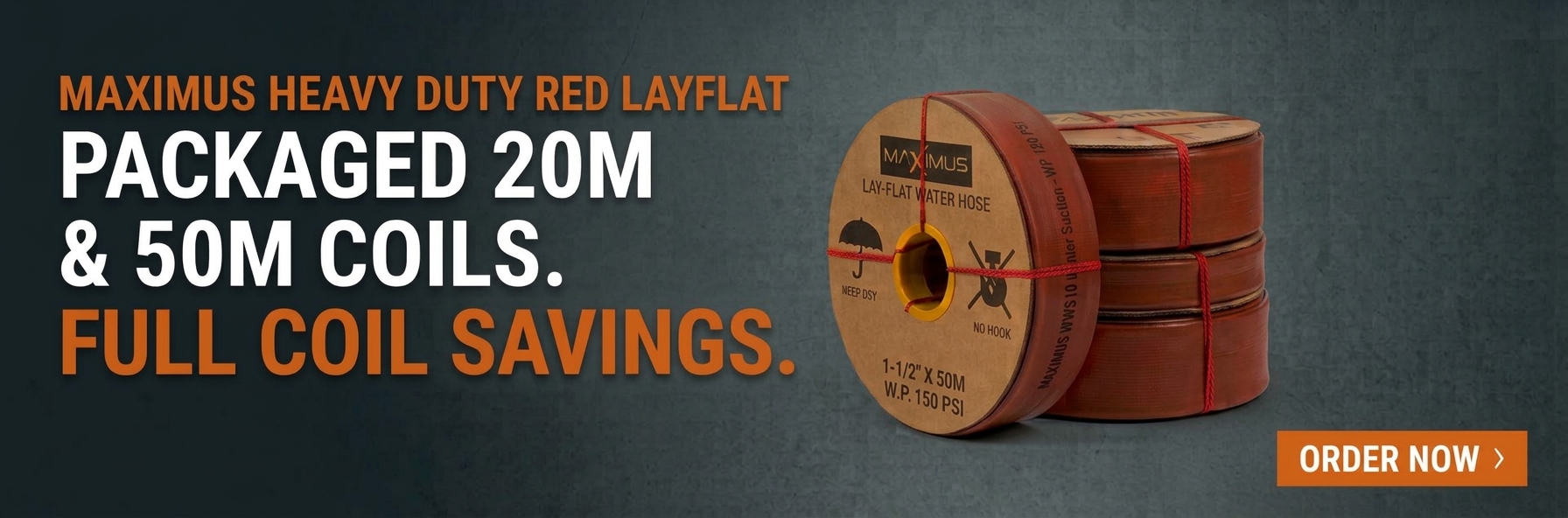 Maximus Heavy Duty Red Layflat Hose